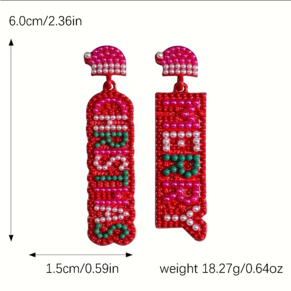 NWT Merry Christmas Earrings - Picture 3 of 3